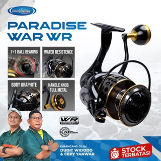 Paradise - Reel Pancing Spinning Paradise War Alumunium Spool Drag Kuat Ringan Power Handle 1000-6000 Salt Water Fresh Water Anti Karat 15KG Max Drag 5.0:1 Gear Ratio 7+1 Ball Bearing