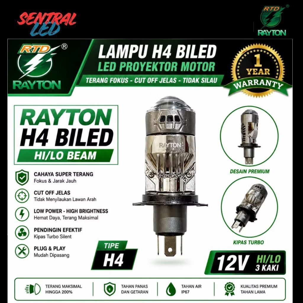 RTD RAYTON LED LAMP M1J H4 50 วัตต์