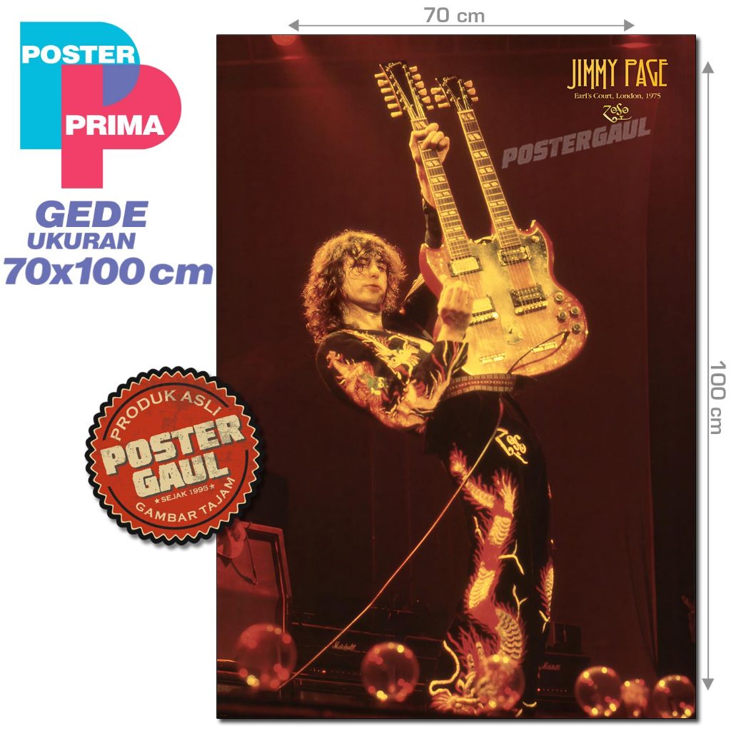 Prima JIMMY PAGE LIVE AT EARLS COURT 1975 PT046 โปสเตอร์ - ขนาด 70 x 100 ซม.