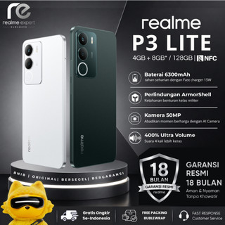 realme P3 LITE Ultra Slim Design hp untuk orang tua RAM 4GB+8GB/128GB HP NFC Baterai awet 6300mAh ORI