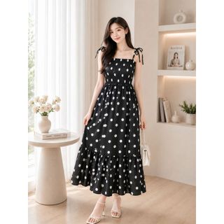 RD FASHION - CANDAKENSI DRESS TALI WANITA / DRESS TANKTOP PANJANG SEMATA KAKI/ BABYDOLL PANJANG / Dress Ayuna Panjang Kerut Tali