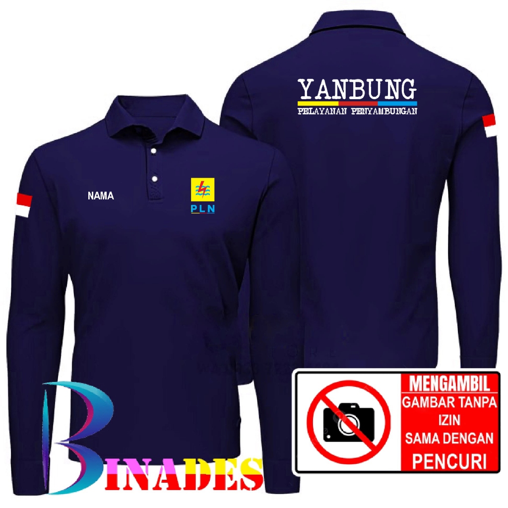 ขายเสื้อโปโล เสื้อคอปก รุ่น YANBUNG PLN - PLN CONNECTOR SERVICE ฟรี Wangky ชื่อเสื้อยืด DTF BINADES 