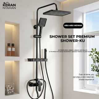 Shower Set Premium Hitam 3 in 1 High Quality Hitam Modern Stylish Smart Shower Modern Aesthetic Set