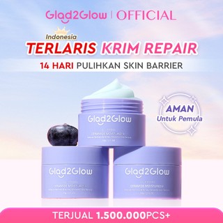 Glad2Glow Blueberry 5% Ceramide Moisturizer Repair Barrier Pulihkan skincare day cream Night Cream  repair cream  skincare Sensitive G2G glad2glow official store