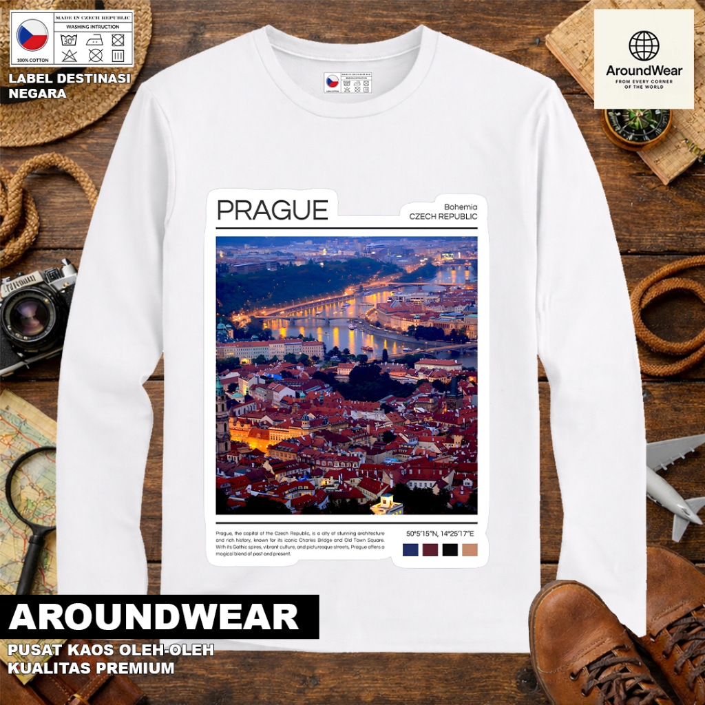 เสื้อยืด LONG-SLEEVED โดย CZECH 26 พร้อมแท็ก ASAL CZECH REPUBLIC SOUVENIR ของขวัญระดับพรีเมียม