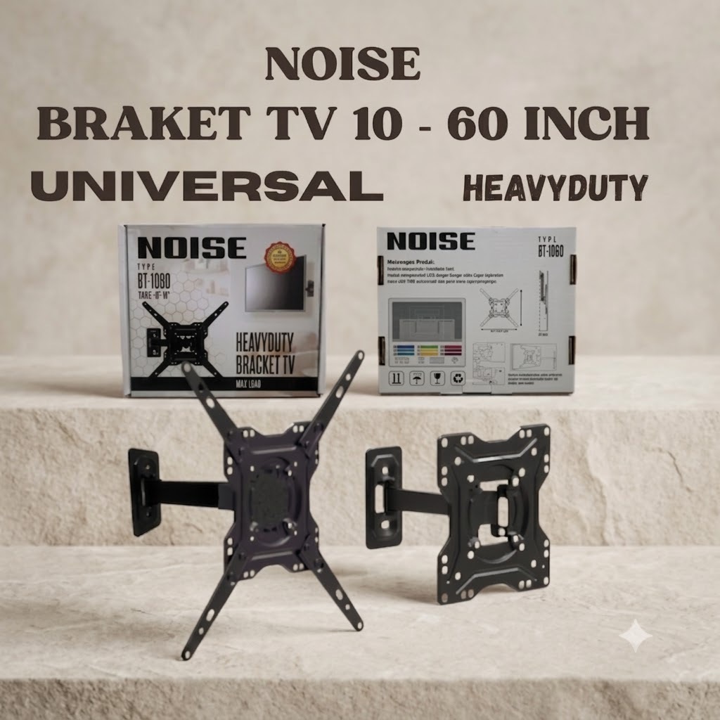 NOISE Premium Full Motion Swivel Arm TV Bracket สําหรับโทรทัศน์ 10-60 นิ้ว, สมาร์ททีวี, LED LCD TV