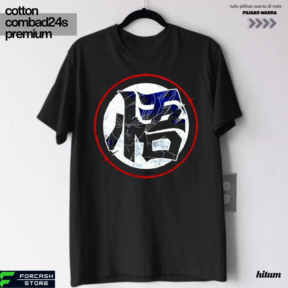เสื้อยืดอนิเมะโลโก้ดราก้อนบอลพรีเมี่ยม 24s ผ้าฝ้ายหวี - Anti-Stretch & หนาสีดํา S-7XL ขนาดใหญ่จัมโบ้