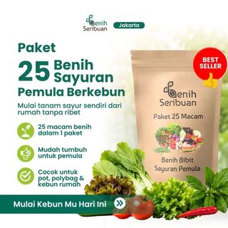 Benih Seribuan - Paket Lengkap 25 Macam Benih Sayur Sayuran Pemula