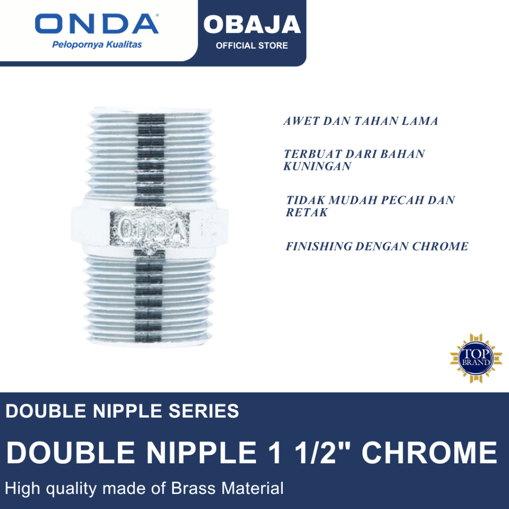 Onda Double Nipple Chrome 1 1/2" Onda/ Double Nipple Chrome 1 1/2" Onda