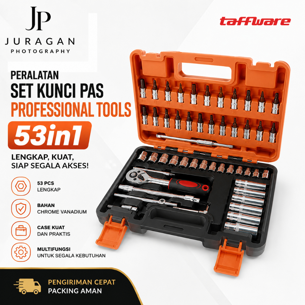 JP Taffware Professional Tools ชุดประแจ 53in1 - CR-V53