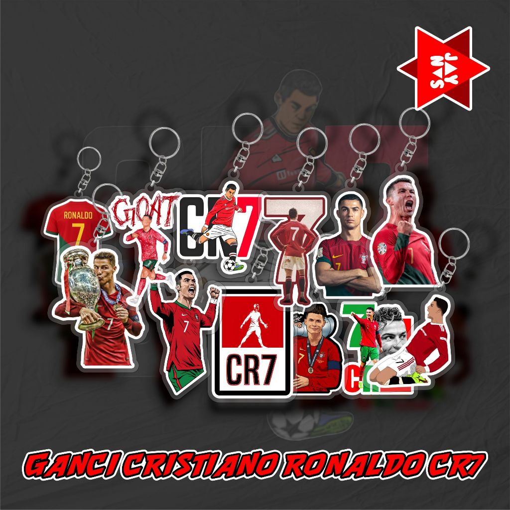 CR7 KEYCHAIN CRISTIANO RONALDO COOL ใหม่ล่าสุด VIRAL CR7 GOAT CRISTIANO RONALDO KEYCHAIN LATED KEYCH