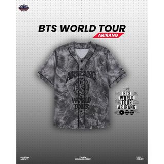jersey  ARIRANG WORLD TOUR JERSEY – GREY EDITION FULL MEMBER  dan bahan dryfit premium