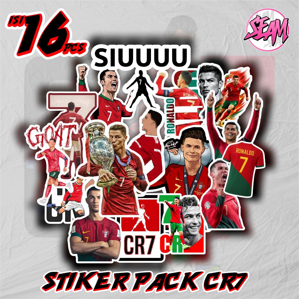 P7 สติ๊กเกอร์แพ็ค CRISTIANO RONALDO CR7 VIRAL STICKER PACK CR7 GOAT CRISTIANO RONALDO ใหม่ล่าสุด COO