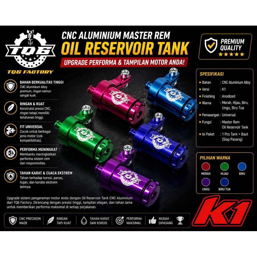 ถังน้ํามันเบรก Cnc TQ6 K1 ORIGINAL VIETNAM Universal