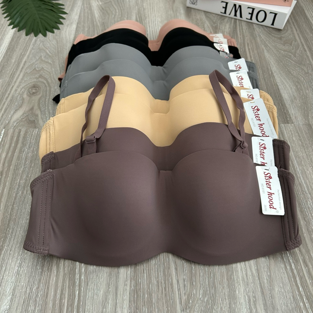 Underwire Bra ผู้หญิง Strapless Seamless Premium Foam Sisterhood 6181 Size 36-42 Import Bangkok