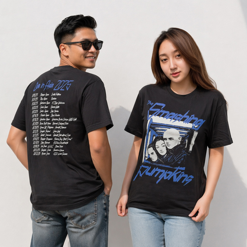 [DISTRO TSHIRT COLLECTION[ The Smashing Pumpkins Band Live เสื้อยืดอินโดนีเซียทําจากผ้าฝ้ายหวี 30s |