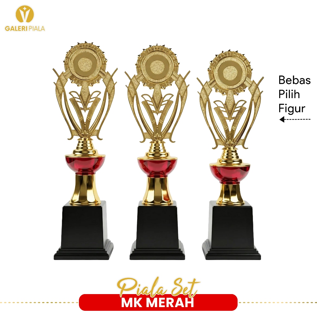 MERAH 1 ชุด Trophy 123 Champion รุ่น MK Red Cool Trophy ประกอบง่าย Custom Trophy School การแข่งขันกี