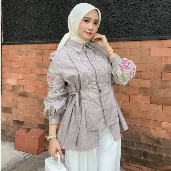 HAGOO LAVANKA LINEN EMBROIDERED TOP [MUST KNOW MATERIAL BEFORE CO, FIBER MATERIAL DETAILS] Womens BL