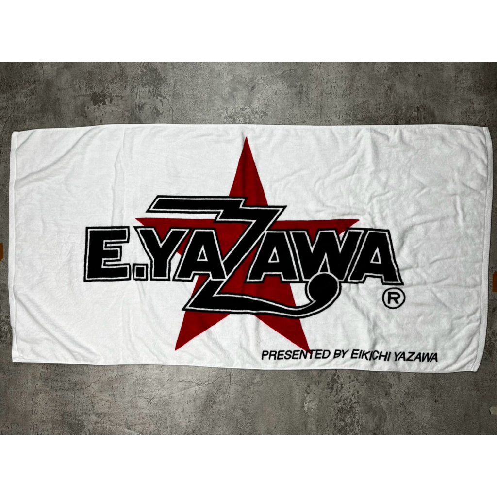 MERAH Eikichi YAZAWA White Special Beach ผ้าเช็ดตัวโลโก้ Red Star Black