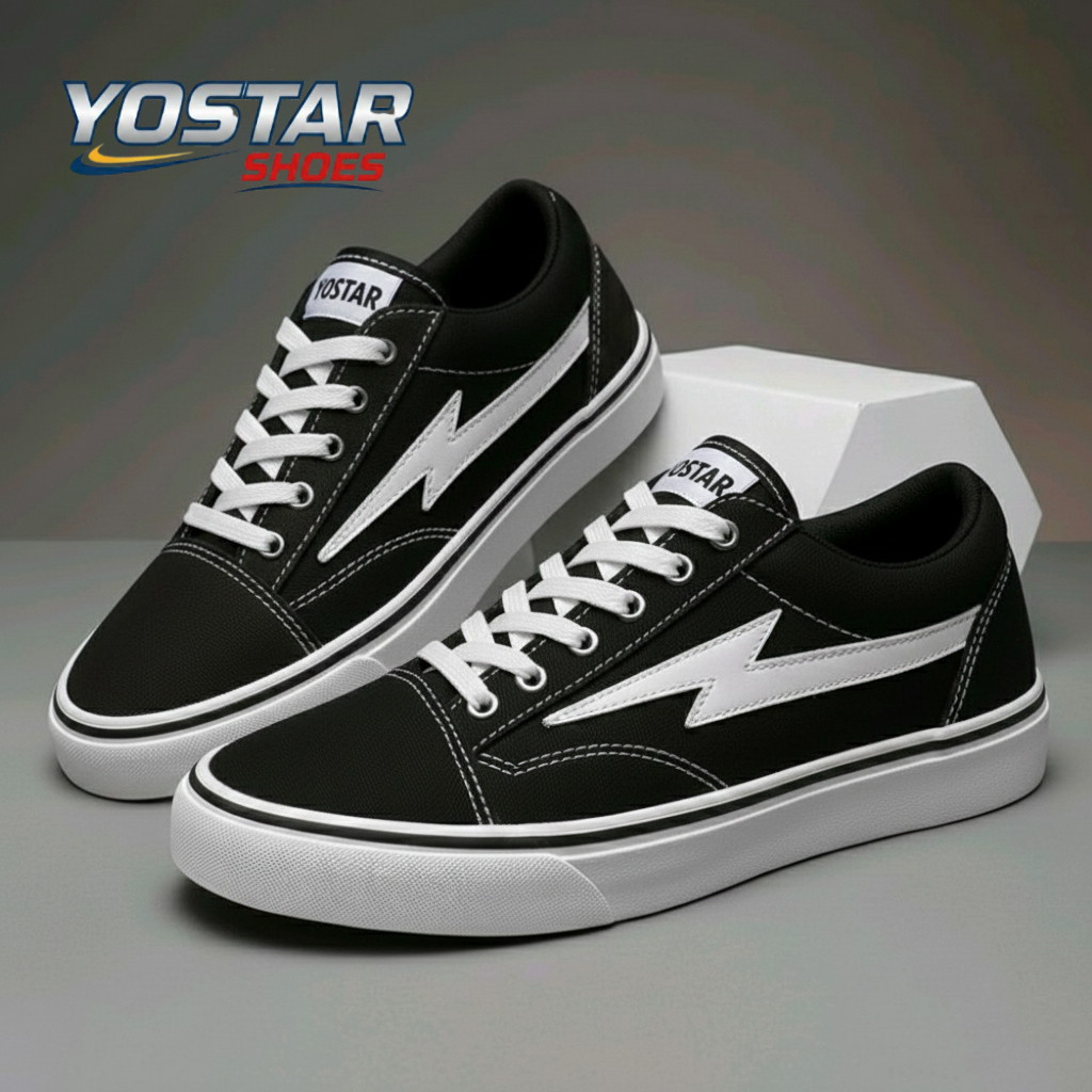 Yostar รองเท้า Lightning Flash สําหรับผู้ชายและผู้หญิงขนาด 36-44 รองเท้าผ้าใบลําลอง นุ่ม สวมใส่สบาย 