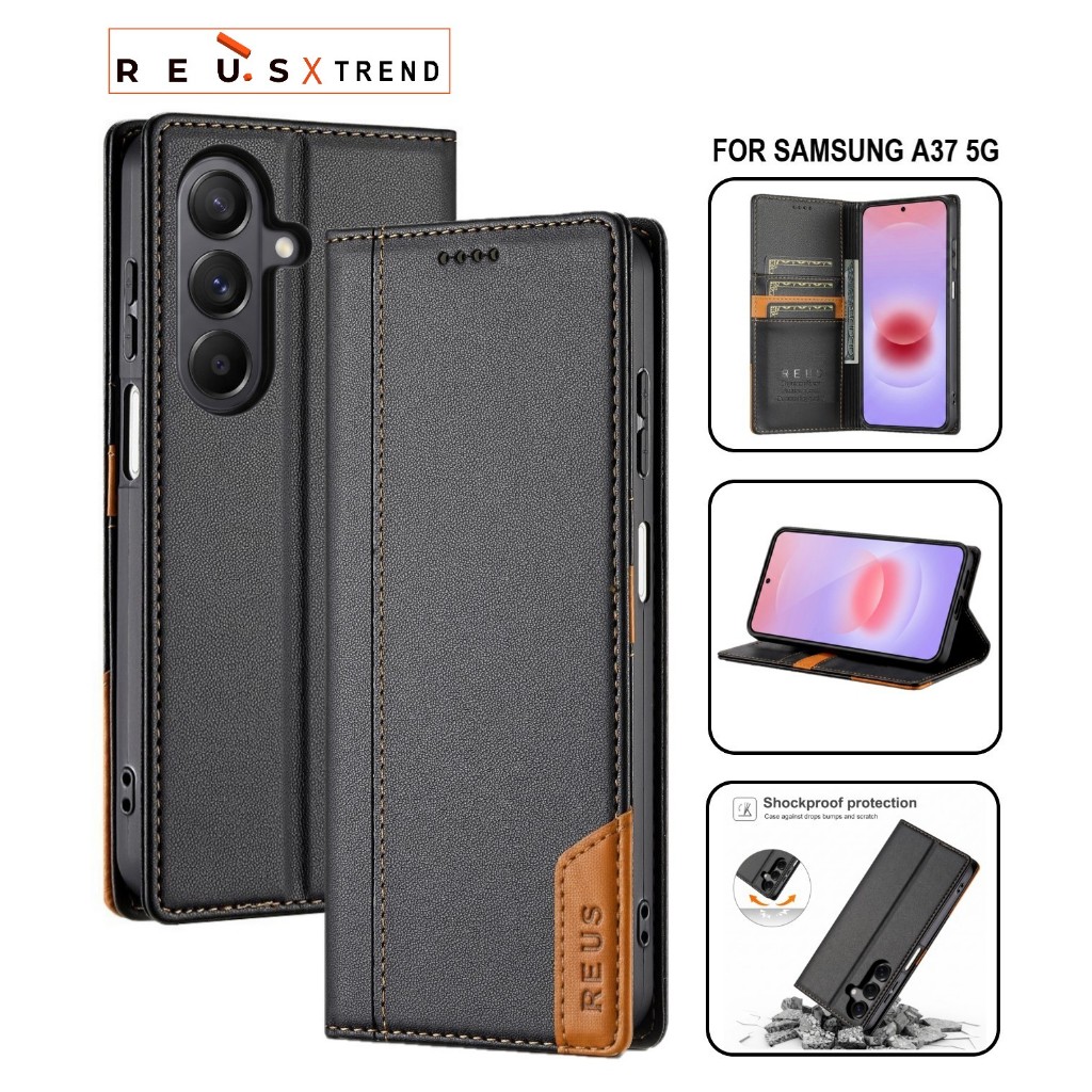 REUS เคสหนัง Samsung A37 5g Flip Cover Wallet Card Slot Luxury Premium เคสกันกระแทก