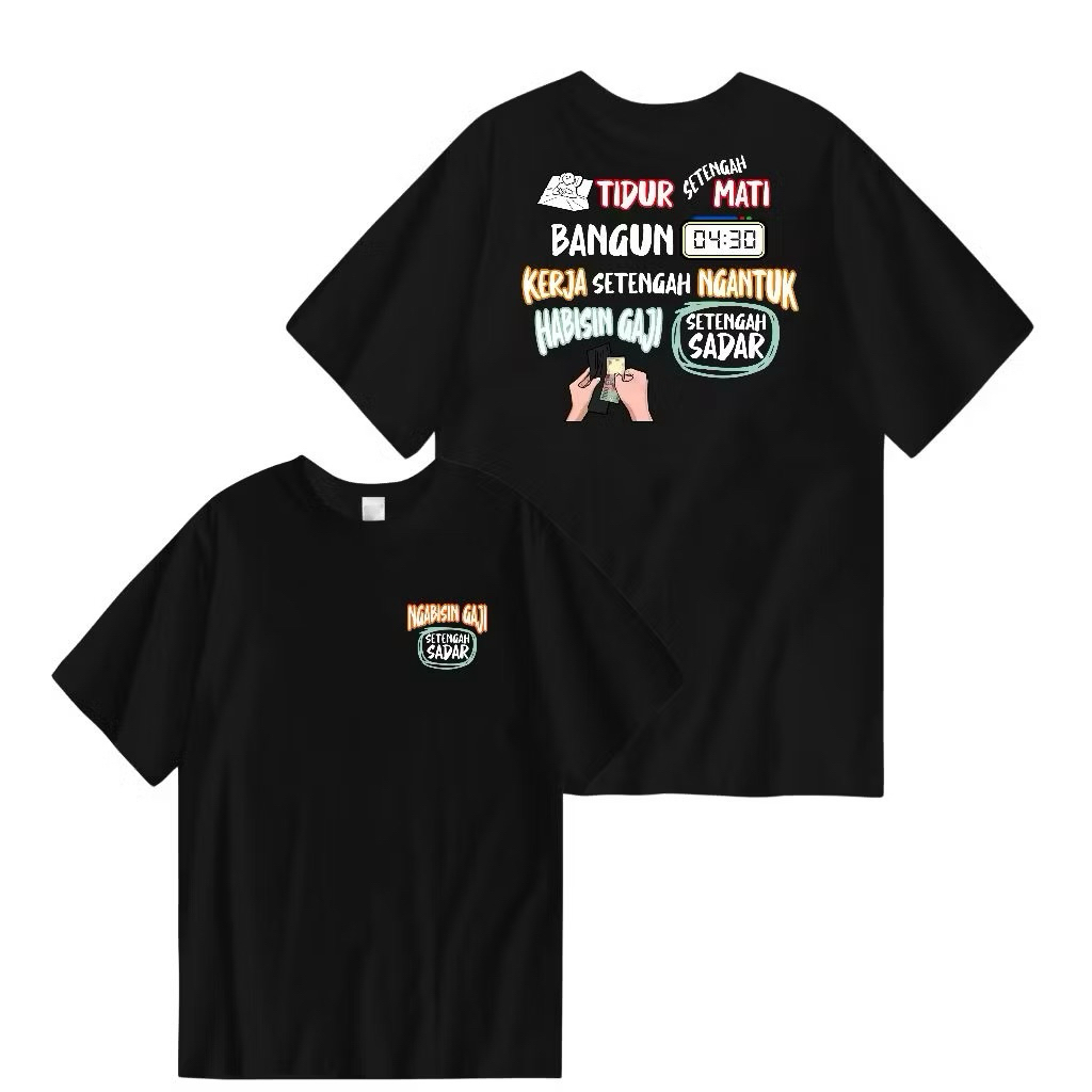 เสื้อยืด DISTRO สําหรับผู้ชาย AFTERNOON, GAJI, HALF SADNESS