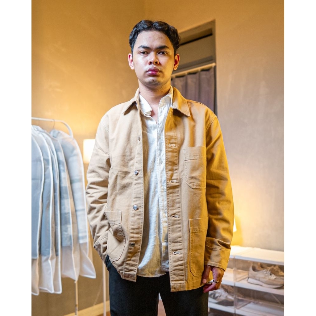 Workjacket H&M H&M Regular Fit Cotton Canvas Shirt Jacket ใหม่ต้นฉบับ