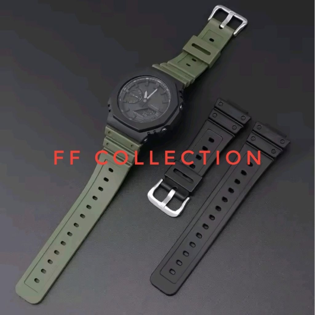 FF STRAP WATCH STRAP นาฬิกายาง GLS / Dw 5600 สีดํา ARMY ฟรีปากกาคุณภาพดั้งเดิม