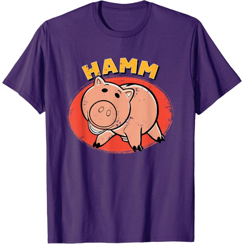 เสื้อยืด Disney Pixar Toy Story 4 Hamm – Vintage 90s Retro เสื้อสําหรับผู้ชายและผู้หญิงผ้าฝ้าย Unise