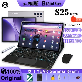 [COD] X-PRIME Tablet Pro S25 5G Snapdragon 888 10.1 Inch HD 120Hz 16GB RAM 1TB ROM 8800mAh 11-core Wifi Bluetooth 2 Desain Elegan dan Modern Android 15 8K Kamera 12MP+36MP Layar Prosesor Kartu