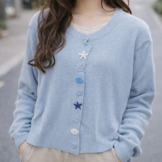 เสื้อคาร์ดิแกนถัก Star Shell Variation