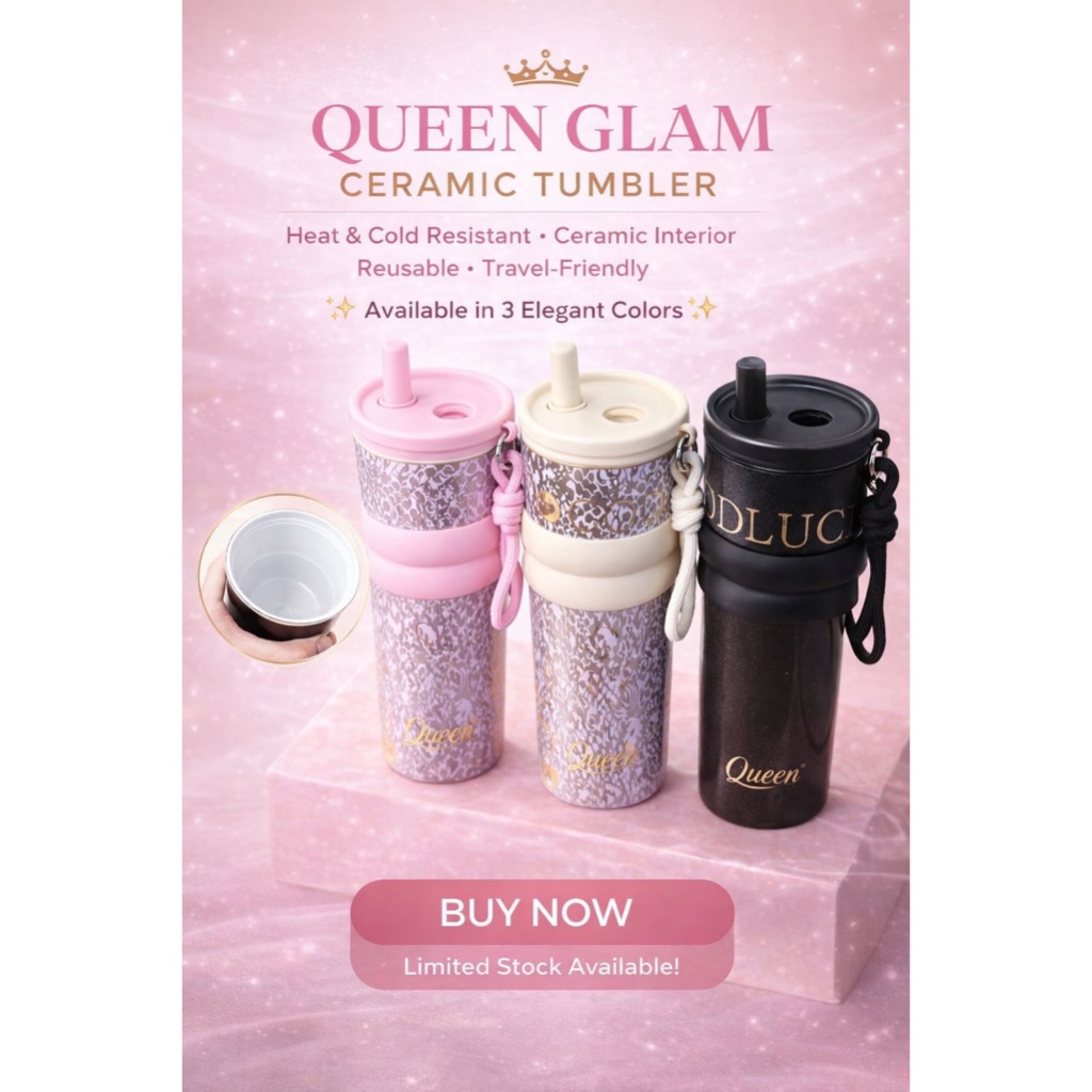 แก้วน้ํา 1 ชิ้น STEINLESS GLAMOUR QUEEN SUS304 /SUS 316 แก้วน้ําเซรามิก