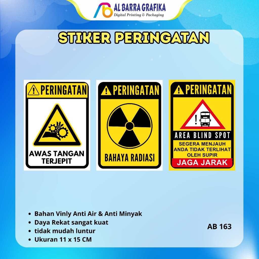 สติ๊กเกอร์ BEWARE OF Pinched Hands - สติ๊กเกอร์ BEWARE OF RADIATION DANGERS - สติ๊กเกอร์เตือนความปลอ