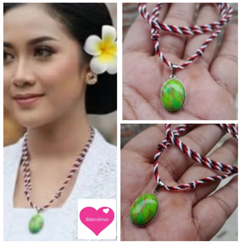 HIJAU TRIDATU NECKLACE, EGYPTIAN TURQUOISE STONE PENDANT, HOWLITE SPECIAL STONE