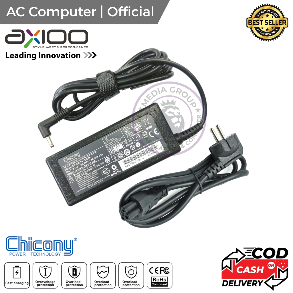 Acer One 14 Z9 415 19V 3A DC Charger Adapter Small Jack 3.5x1.35mm 60W Chicony Original