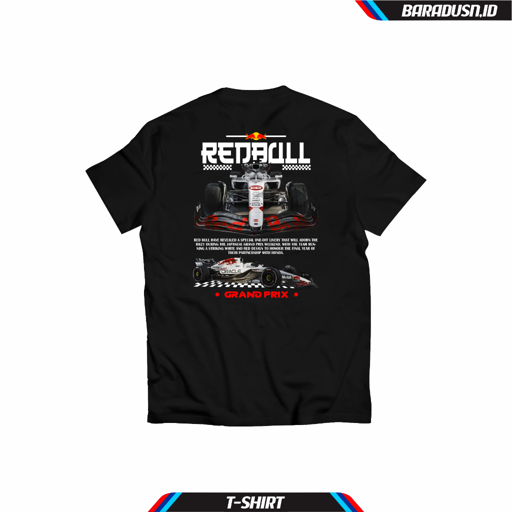 KATUN REDBULL Grand Prix T-Shirt F1 Distro เสื้อยืดสําหรับผู้ชายและผู้หญิง, ผ้าฝ้ายหวี 24s ~ ฟรีสติก
