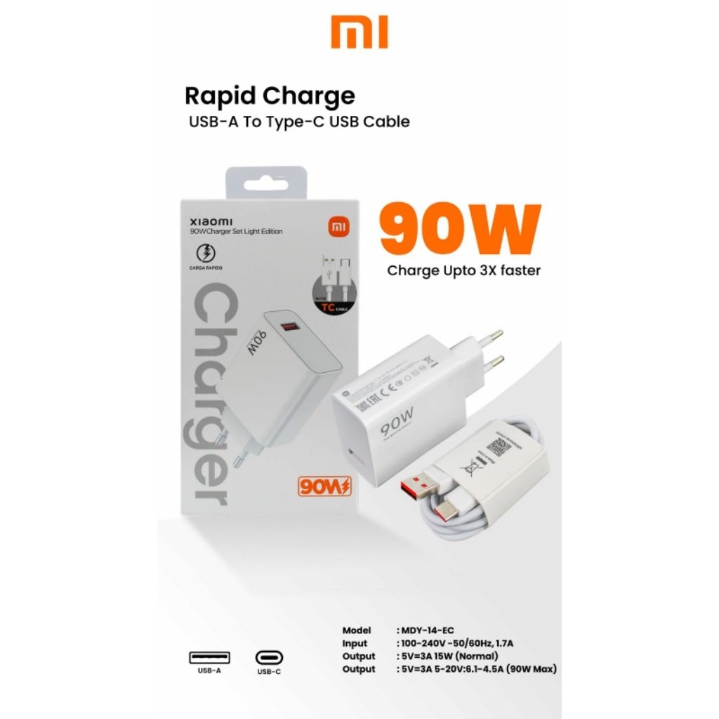 XIAOMI 90W TURBO CHARGE USB TYPE C CHARGER XIAOMI 90W