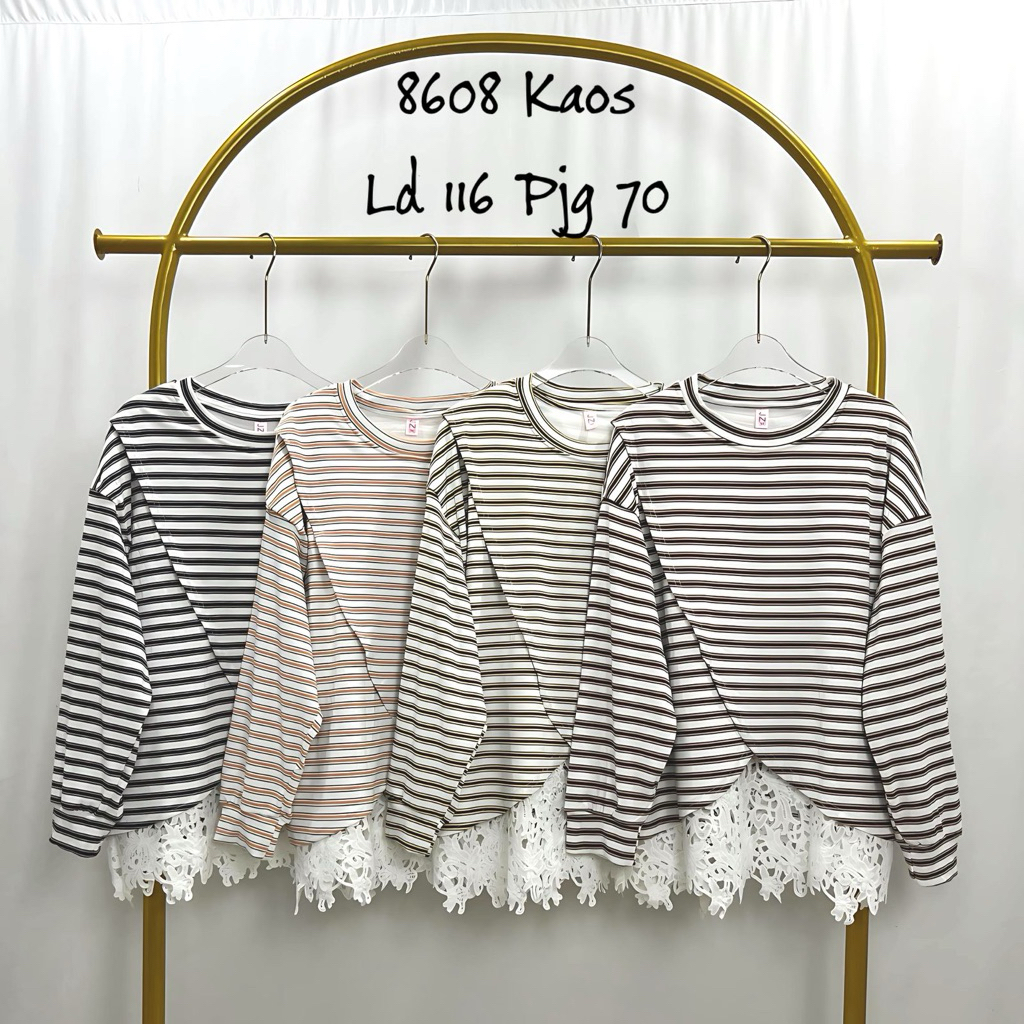 PAYDAY BLOUSE STRIPE LACE