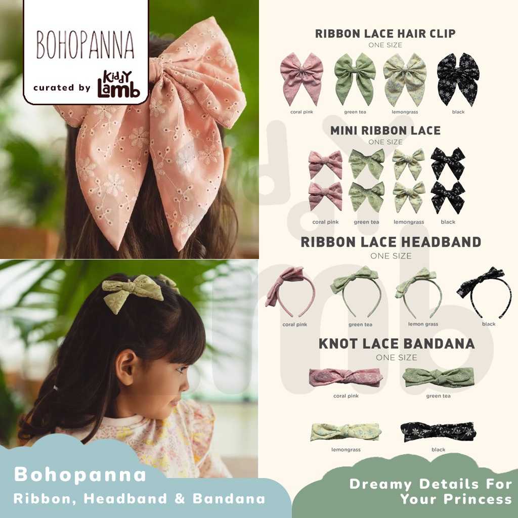 Bohopanna Ribbon Lace Hair & Headband / Mini Ribbon Lace / Knot Lace Bandana / Headband & Ribbon for