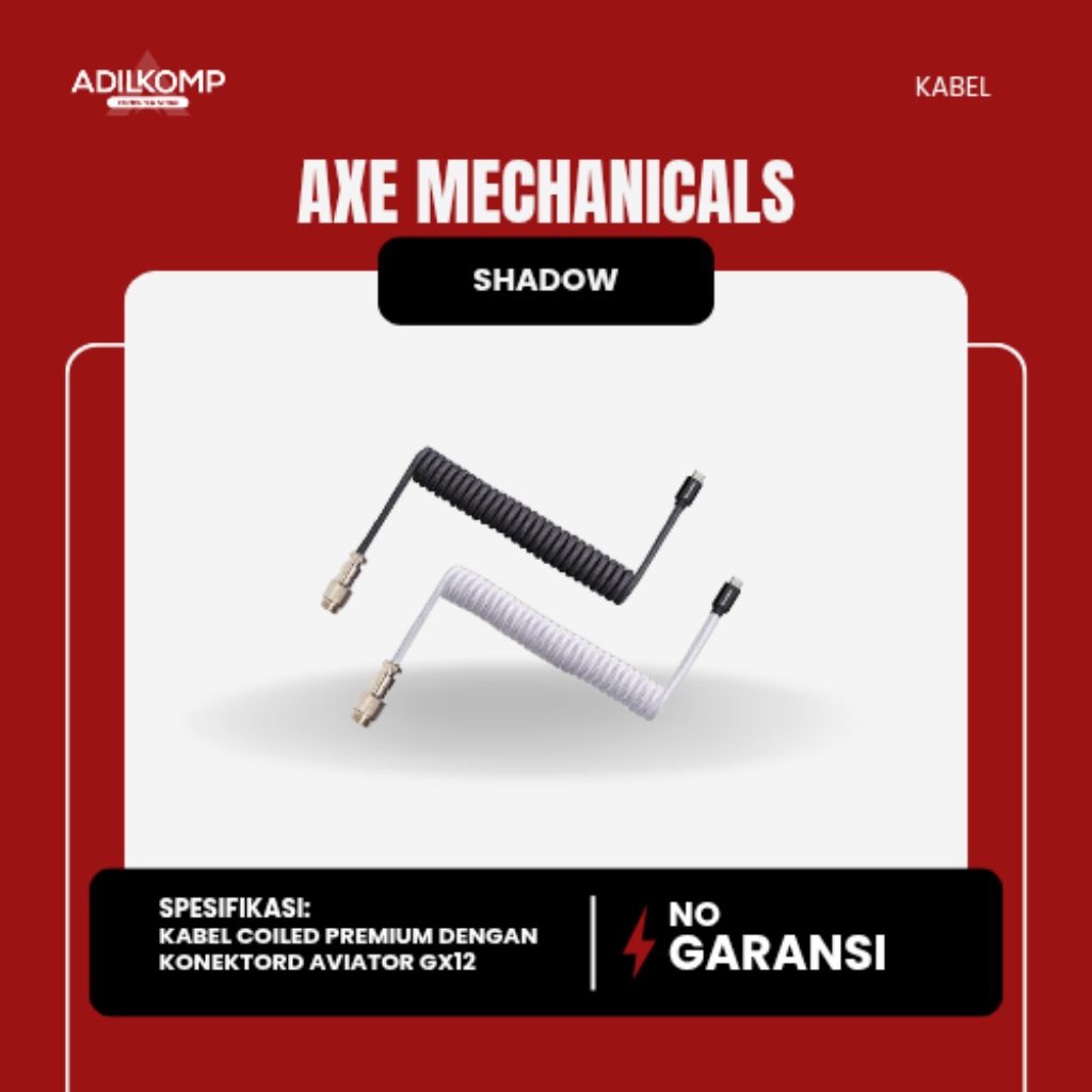 AXE MECHANICALS - Shadow Connect Aviator Cable - Premium Double Sleeve Braided Coiled Cable - GX12