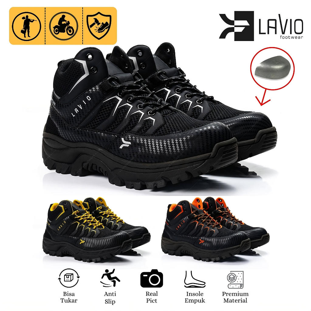 Lavio รองเท้าเซฟตี้ Steel Toe รองเท้ากันลื่นคุณภาพระดับพรีเมียม Asahi Tektok เดินป่าโครงการกลางแจ้ง