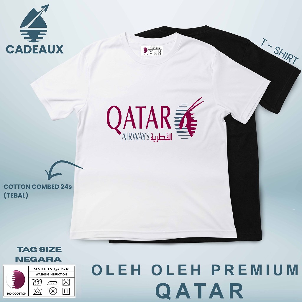 QATAR AIRWAYS SOUVENIR เสื้อยืด Cotton Combed 24s SOUVENIR PREMIUM GIFT