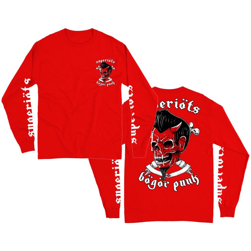 MERAH Superios Long Sleeve Punk Band T-Shirt - Bogor Punk red