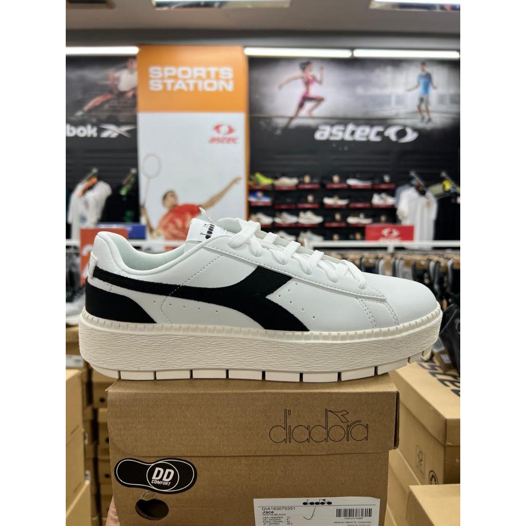 Diadora Jace รองเท้าผู้ใหญ่ของแท้สีขาว/ดํา
