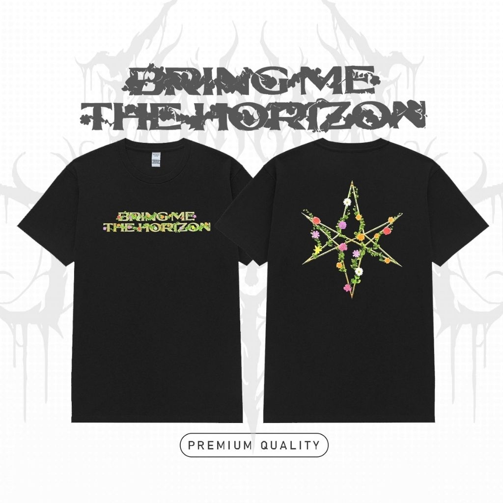 เสื้อยืด Bring Me The Horizon | เสื้อดนตรีดอกไม้สีเขียว Bring Me The Horizon | เสื้อยืดพรีเมี่ยม Cot
