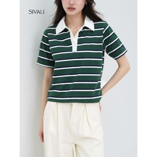 SIVALI Ren Polo Shortsleeve - Atasan Wanita Polo Lengan Pendek Stripe || 1986