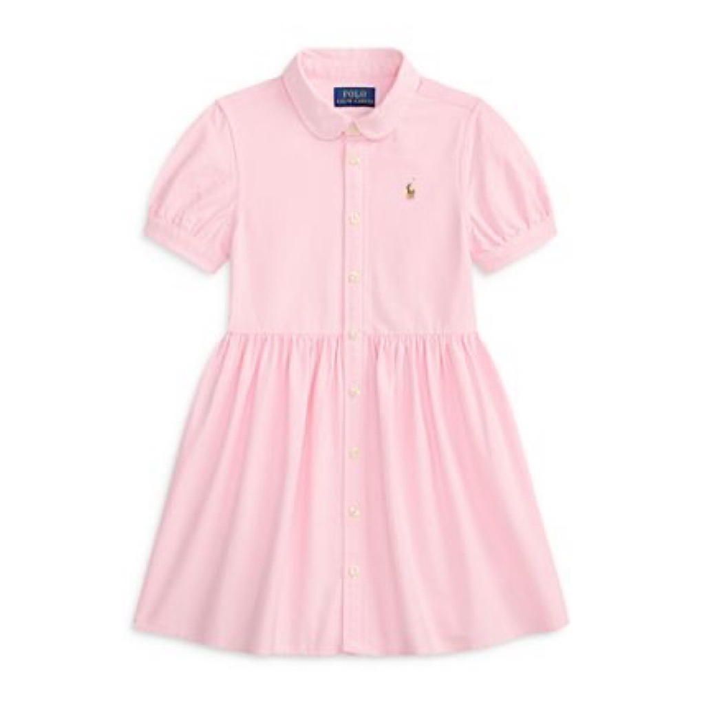ชุดเดรสผ้าฝ้ายแขนสั้น Oxford จาก Ralph Lauren 2-16y