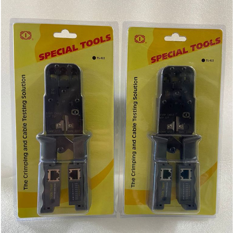 CRIMPING คีม + เครื่องทดสอบ Lan 8P 6P 4P Nefwork RJ45 RJ11 Ratchet CRIMPING tool - 05832