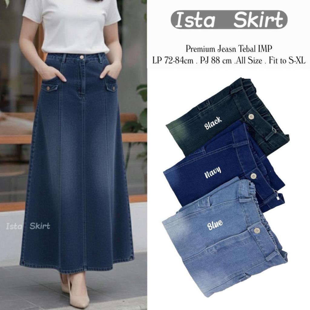 ISTA LONG SKIRT กางเกงยีนส์ WAS THICK FITTO S XL โดย PIROZZ