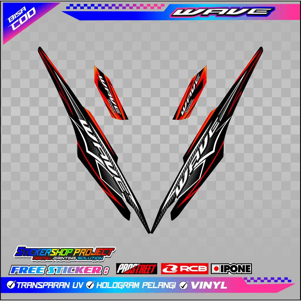 HONDA SUPRA FIT NEW WAVE S 100 VARIATION STRIPING / SUPRA FIT NEW WAVE S 100 MOTORCYCLE VARIATION STICKER LIST